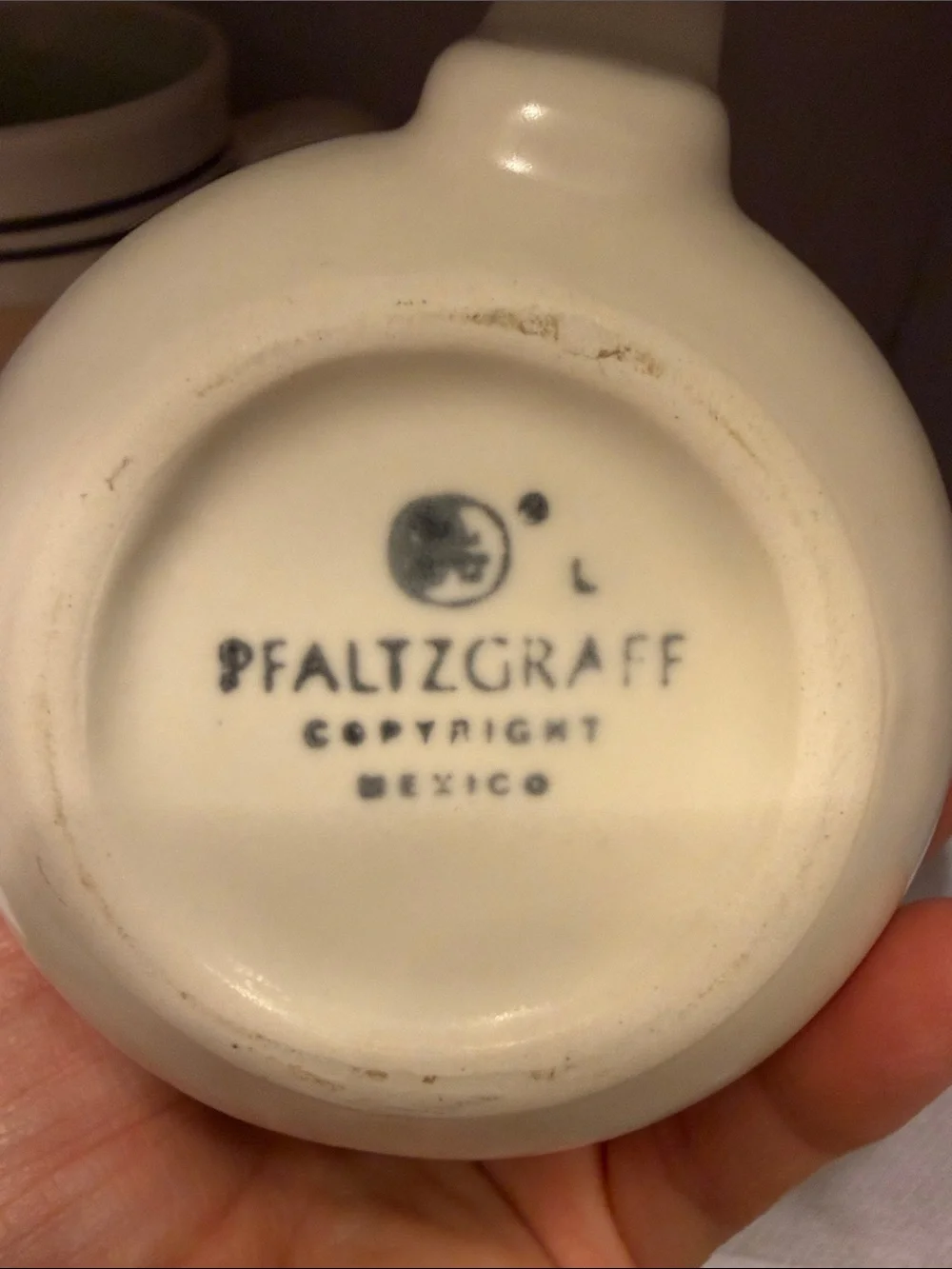 2 piece Vintage Pfaltzgraff Key Largo Striped Stoneware Mugs